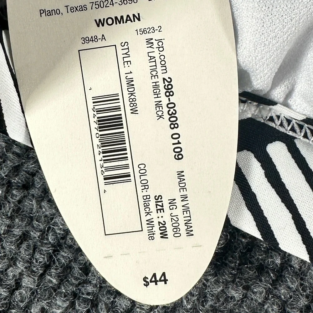 NEW‎ Mynah Geometric Black and White Clasp Back Bikini Top - Picture 6 of 8